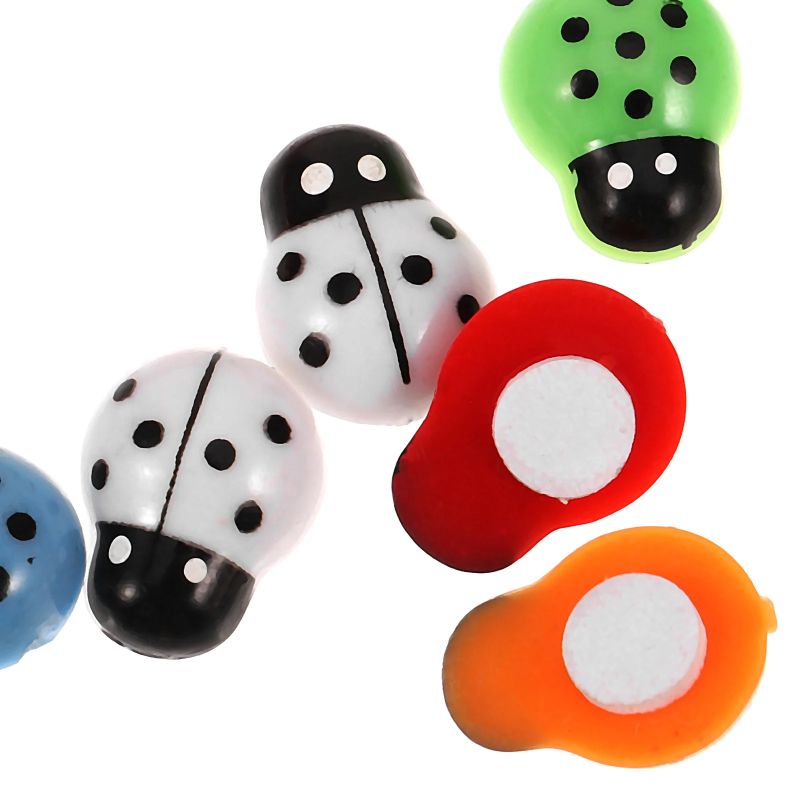

80pcs Mini Beetle Ladybugs 11x15mm Mixed Color Resin Figurines for Crafts Decor Tiny Insect Charms Embellishment