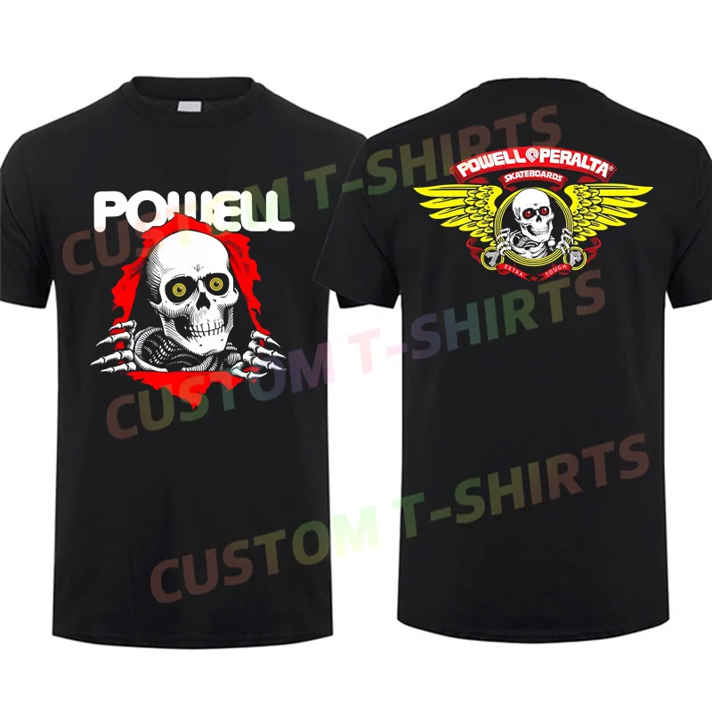 2024 Men T Shirt Casual New Skull Winged Ripper Skateboards Logo T-shirt Graphic Summer Short Sleeves 100% Cotton S-3XL