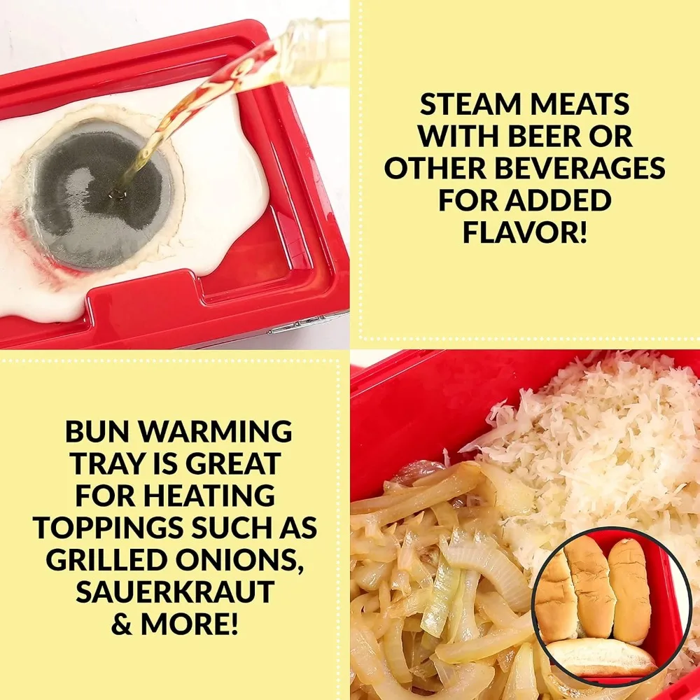 مكواة بخار كبيرة جدًا على طراز العشاء 20 كلبًا وسعة 6 كعكة، مثالية لنقانق الإفطار والنحاس والخضروات والأسماك