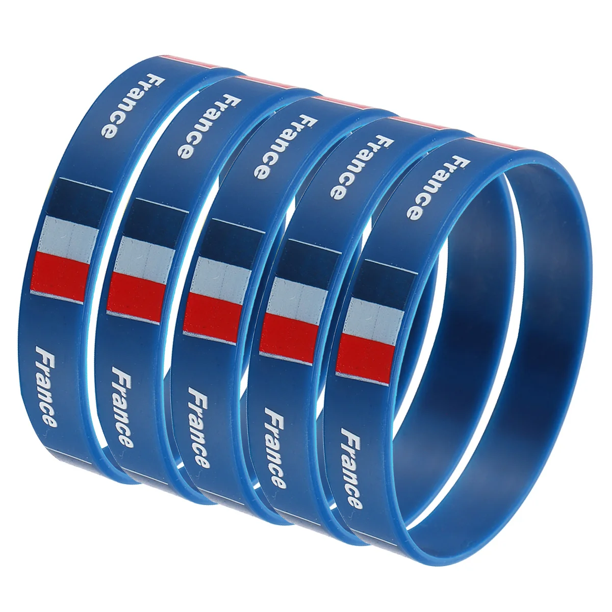 

5Pcs Country Silicone Wristband Soft Comfortable Sports Bracelet Team Flag Printed Cheer Football Match Outdoor