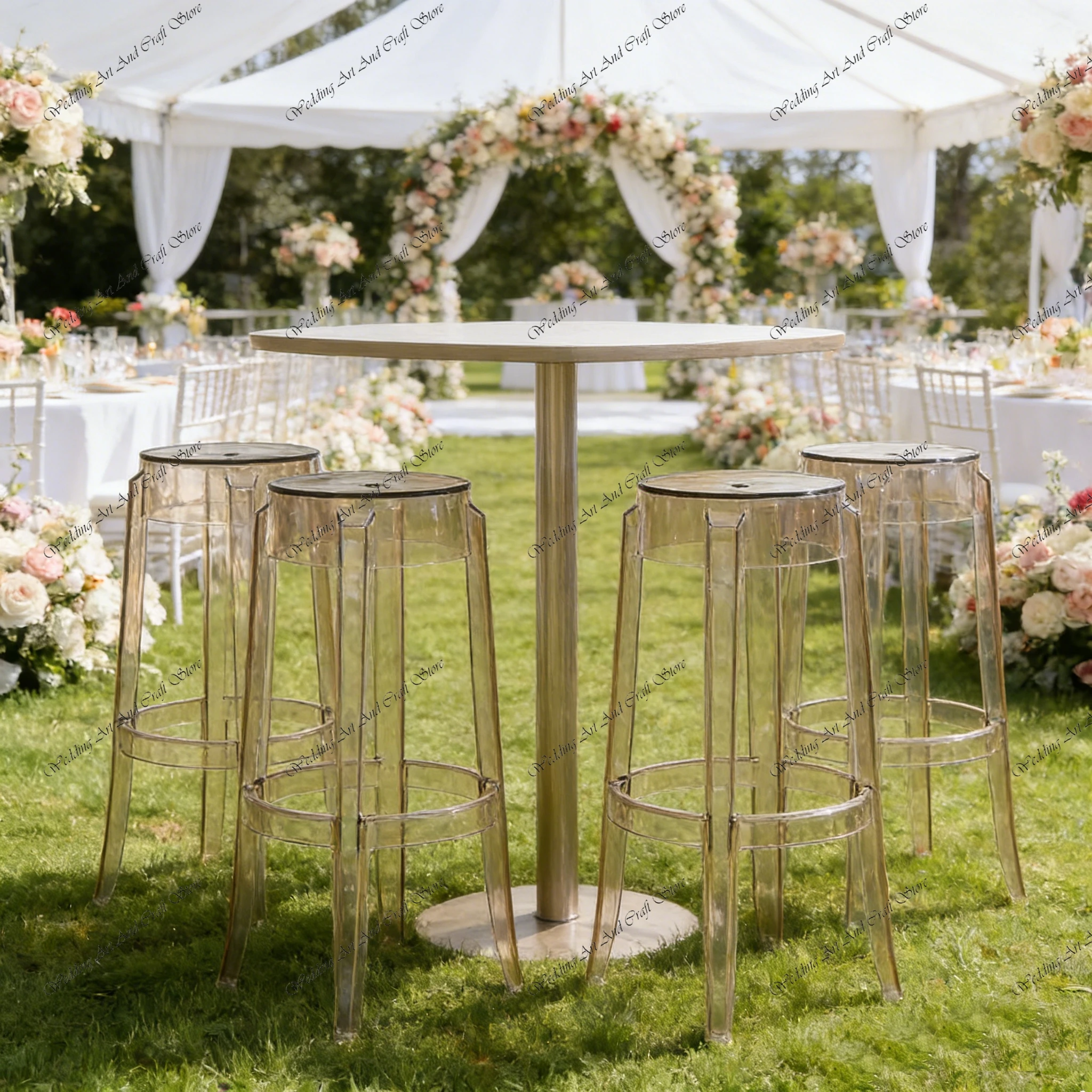 56pcs f30 Stackable Wedding Chair Modern High Transparent Plastic Acrylic Clear Bar Stools for Wedding Party Dining ivy918