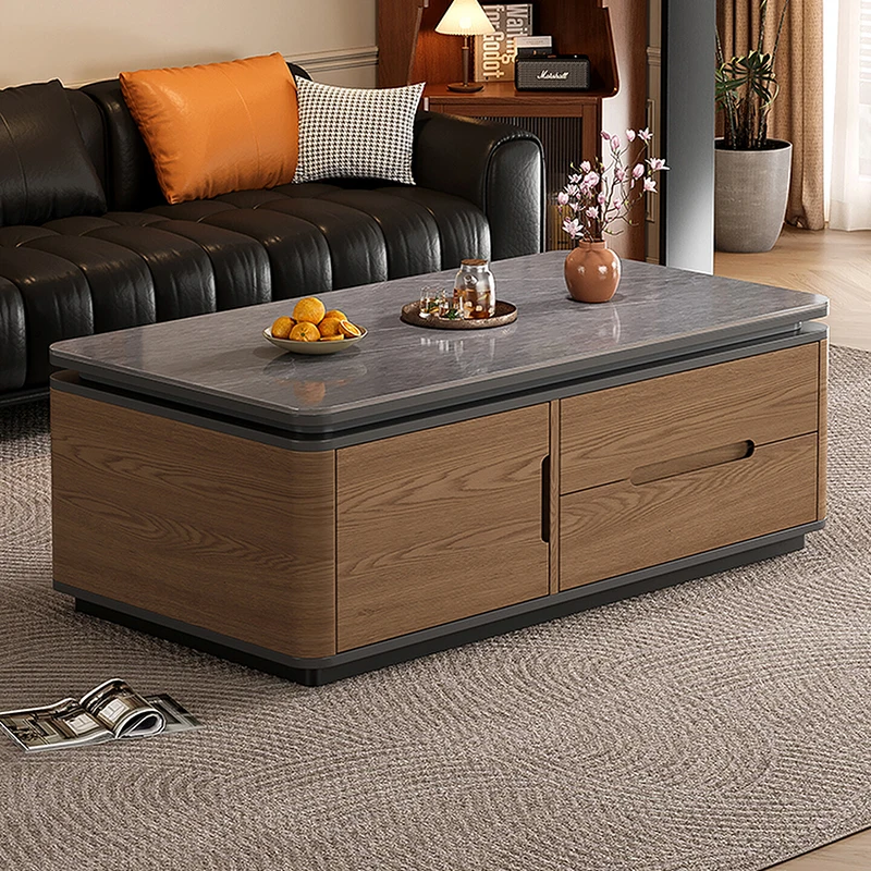 

Wood Modern Coffee Table Luxury Storage Designer Books Moving Organizer Standing Side Table Writing Couchtisch Home Furniture