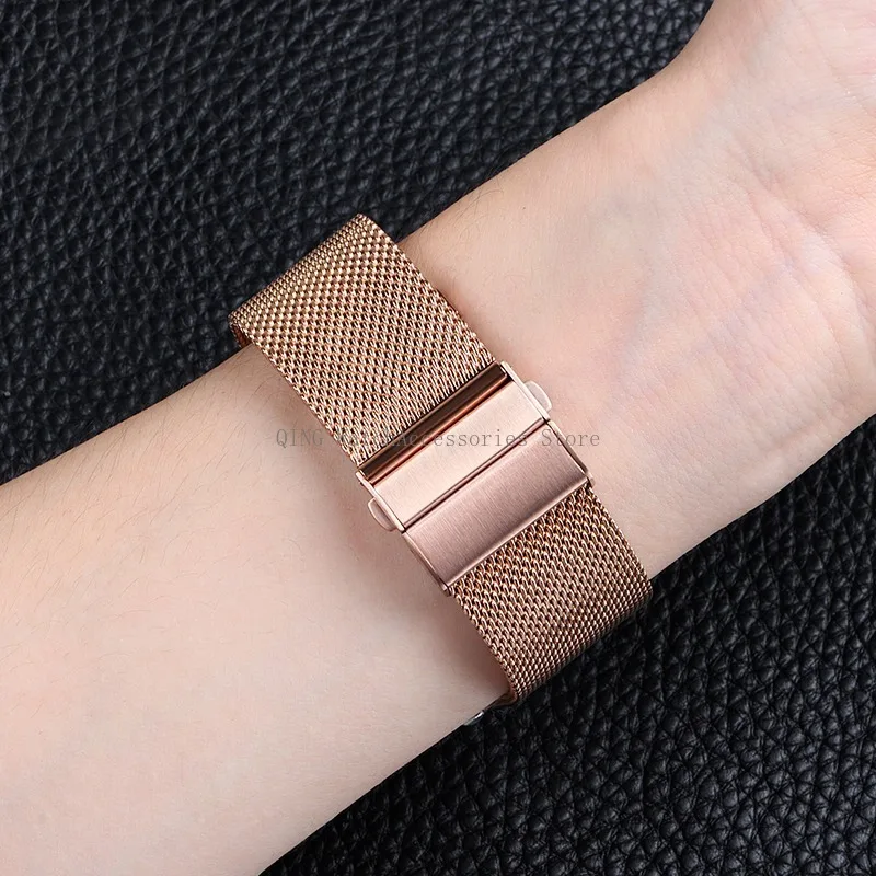 Quick Release Stainless Steel Strap Milanese Watchband Butterfly Clasp Adjustable Bracelets Men Women Metal Wristband 18/20/22mm image 5