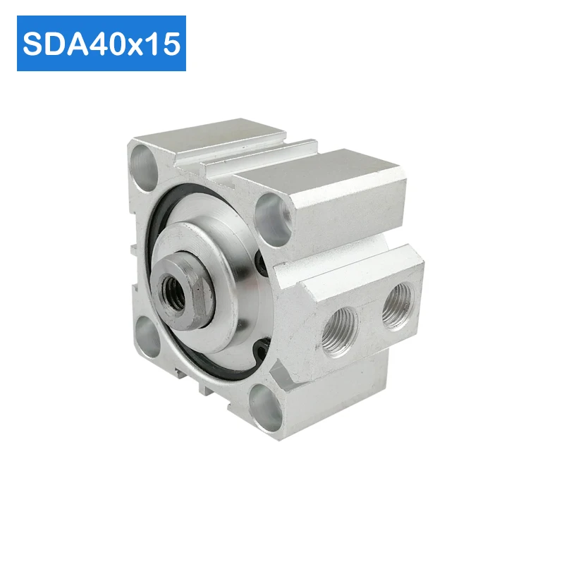 1 PCS SDA40*15 40mm Bore 15mm Stroke Compact Air Cylinders SDA40X15-S Dual Action Air Pneumatic Cylinder