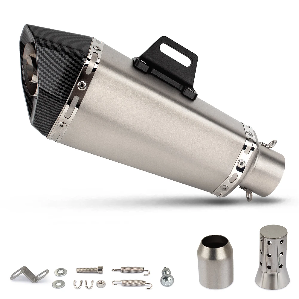 Universal 51mm Motorcycle Exhaust Modified Tailpipe Hexagonal Silencer with DB Killer for GSX250R NINJA400 R3 MT07 CBR500R PCX