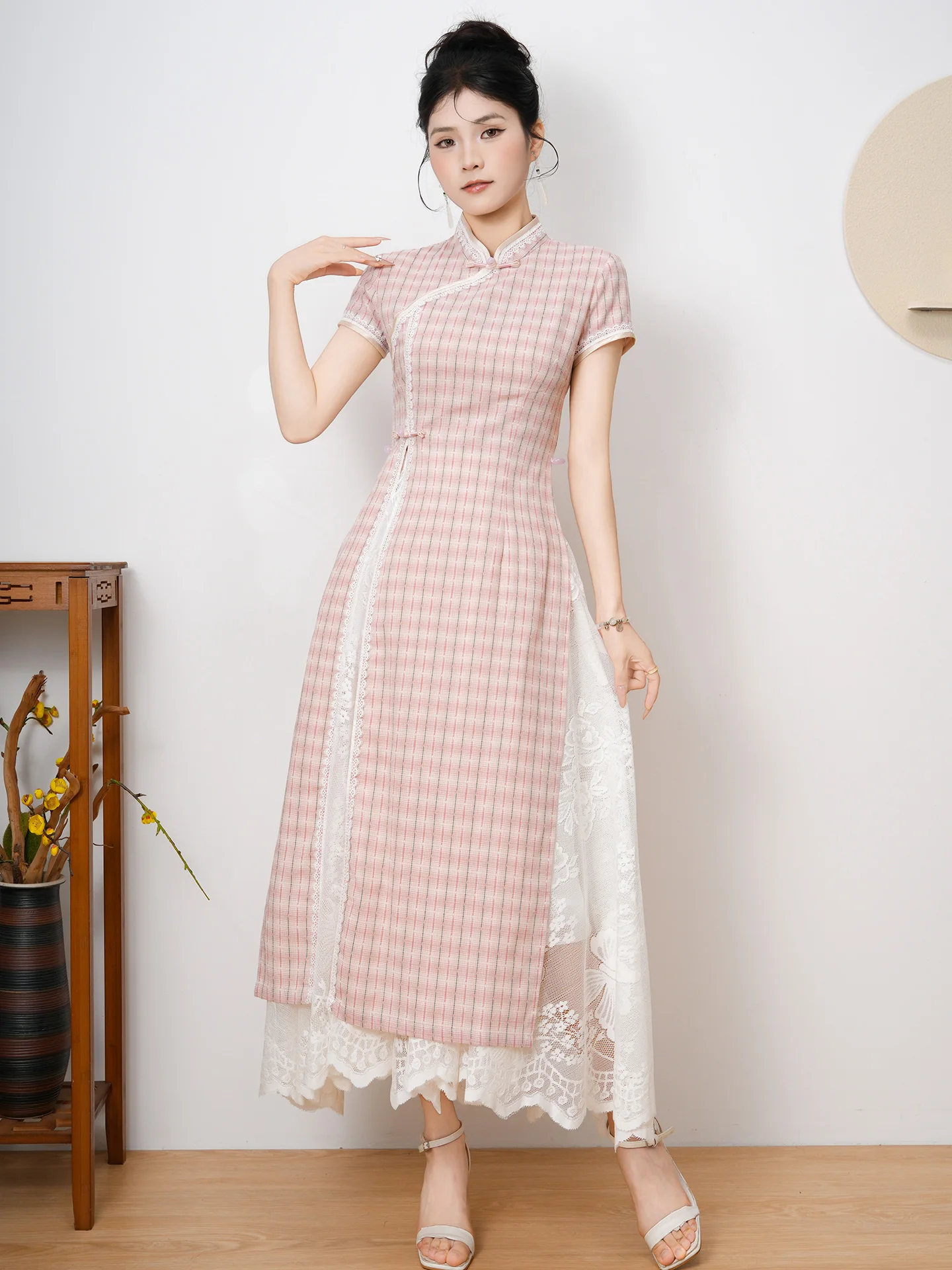 

New 2026 Chinese Style Long Dress Striped National Fashion Set Daily Wear Improved Retro Style Breathable Cotton Blend
