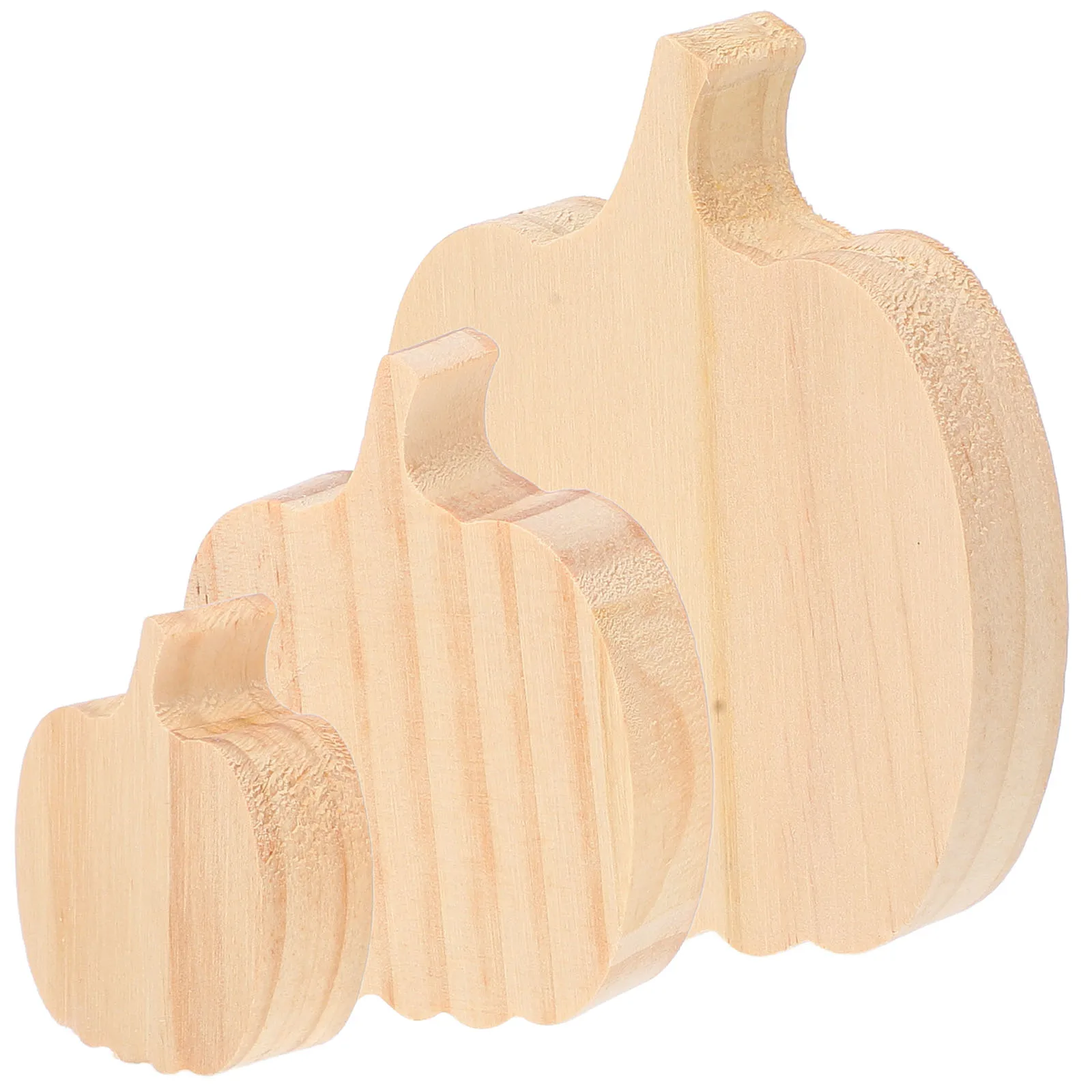 

3pcs Wooden Pumpkin Decoration Unfinished Fall Craft Cutouts Versatile Thanksgiving Decor Storage Accessories