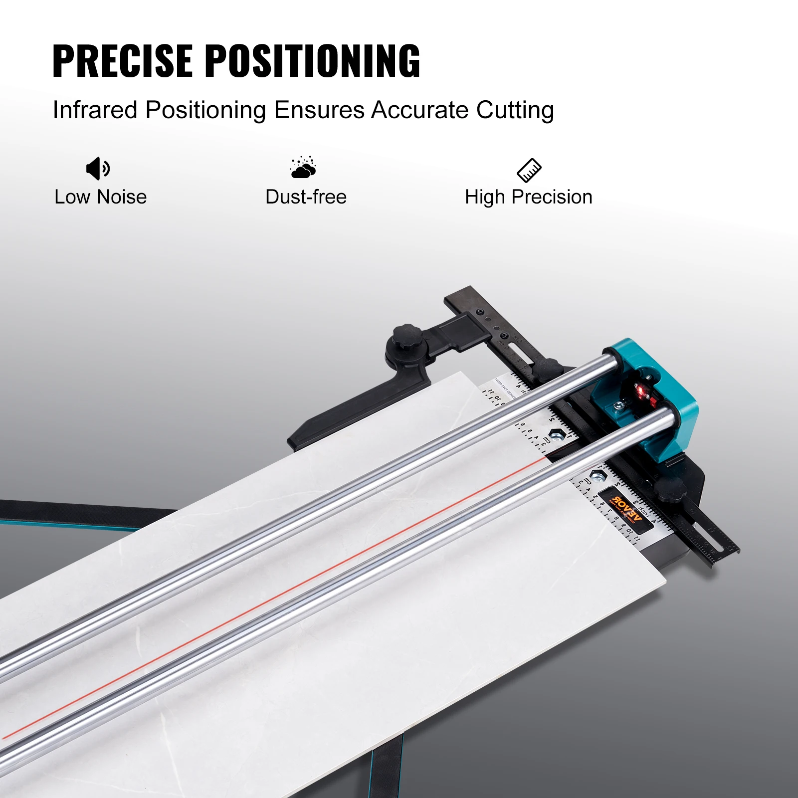 VEVOR Manual Tile Cutter 48 in Porcelain Ceramic Tile Cutter with Tungsten Carbide Cutting Wheel Infrared Positioning Anti-Skid