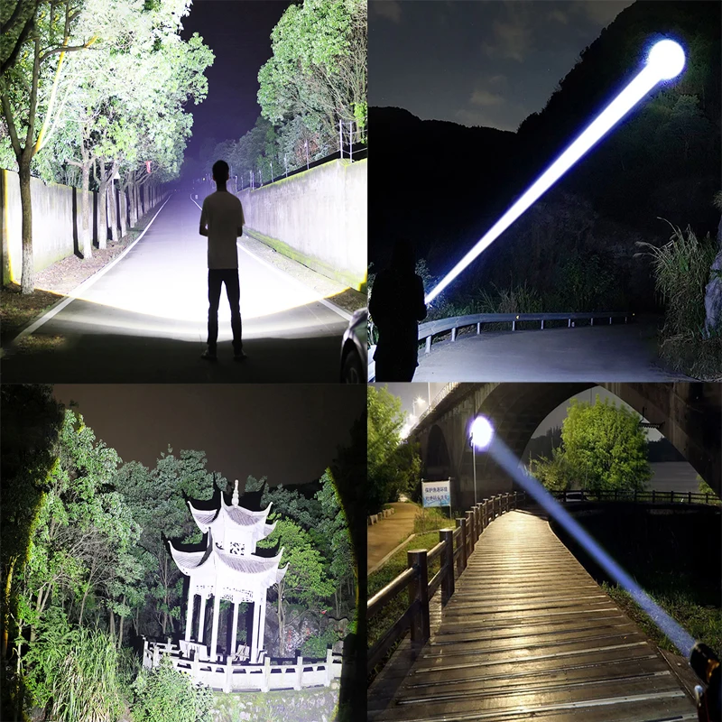 Witte Laser Super Krachtige Zaklamp Oplaadbare Zaklamp Afstandsschot Lamp High Power LED Zaklamp Camping Tactische Lantaarn