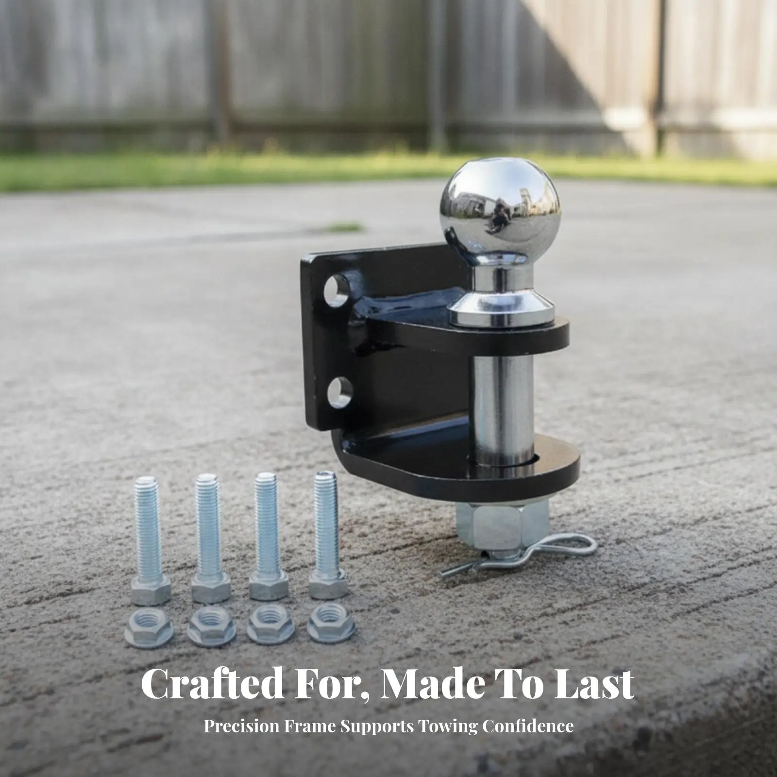 Heavy Duty Steel Trailer Hitch Adapter Mount with Chrome Ball for Utility Trailer and Workshop Towing Rig