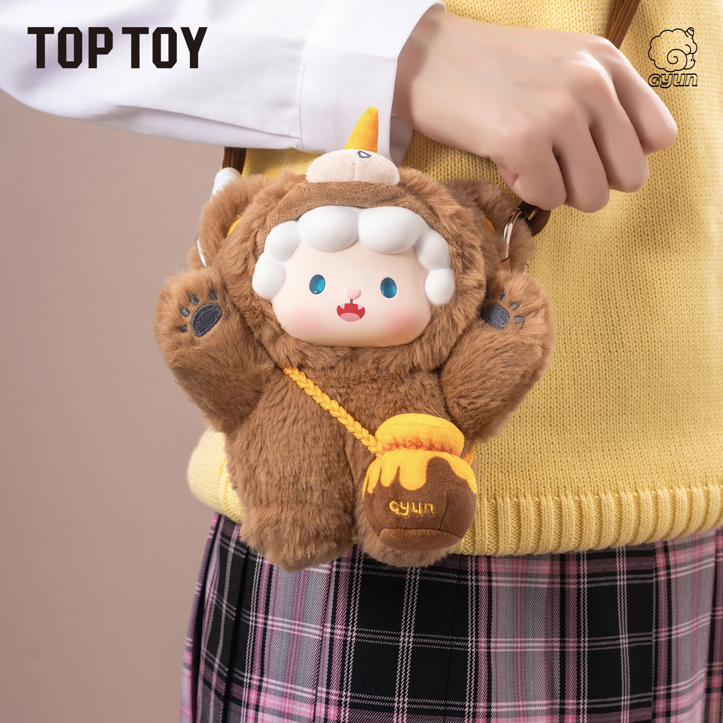 Toptoy Gyun Bear Bag Series Scatola cieca in peluche in vinile Decorazione da appendere carina Regalo di compleanno Borsa a tracolla alla moda Giocattolo per collezionisti