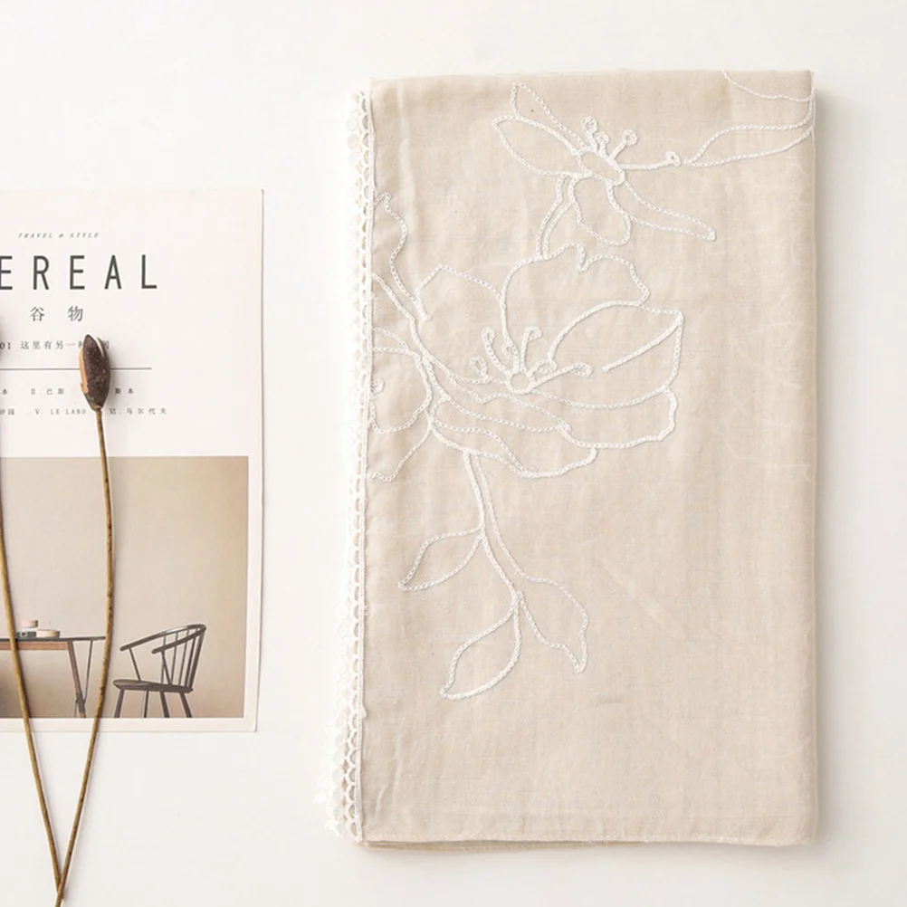 

1Pcs Embroidery Lace Shawl Lightweight Multi-Purpose Scarf for Women Versatile Chic Ladylike Neck Shoulder Wrap All-Match