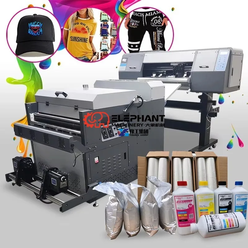 White Ink DTF Printer Plastisol Offset Heat Transfer Inkjet Printing Machine Direct To Film Printer with Shaker and Dryer