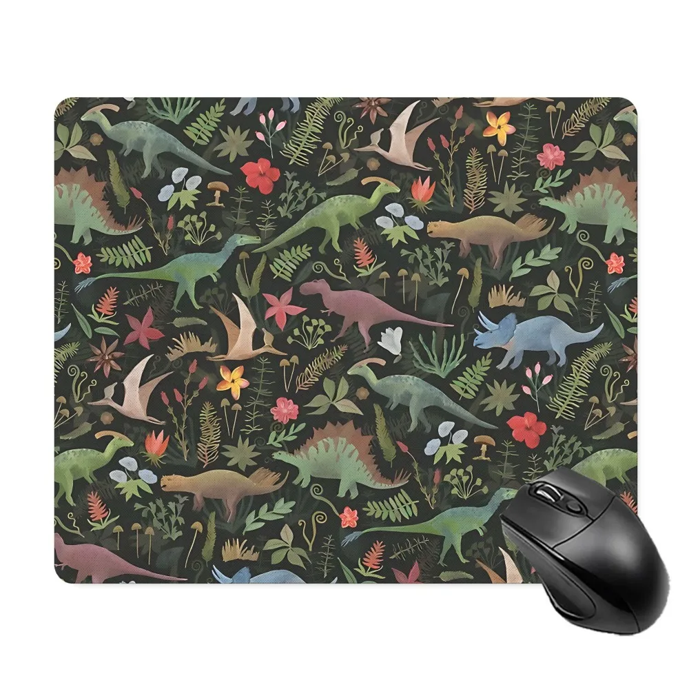 Dinosaur Pattern Mouse Pad Non-Slip Desk Mat Rubber Base for PC Laptop Office Gaming