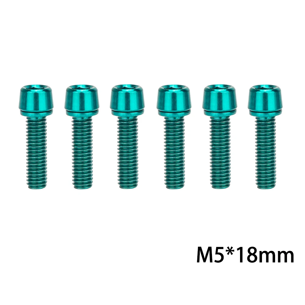 ZTTO 6 Stück MTB Rennrad Lenker Vorbau Riser Schrauben Fahrrad Vorbau Schrauben Schrauben M5 * 18mm M6 * 18mm Schrauben mit Unterlegscheiben