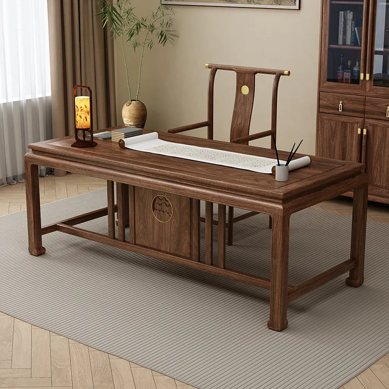 Chinese walnut solid wood desk study home writing desk office desk drawing case calligraphy table workbench