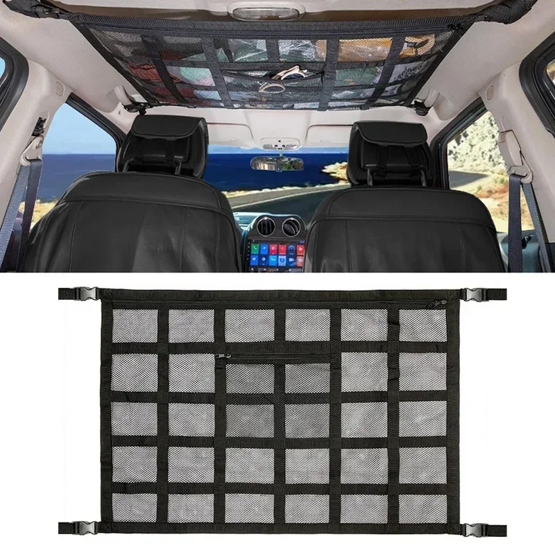 Car Ceiling Cargo Net Pocket for SUV and Truck Camping description 2