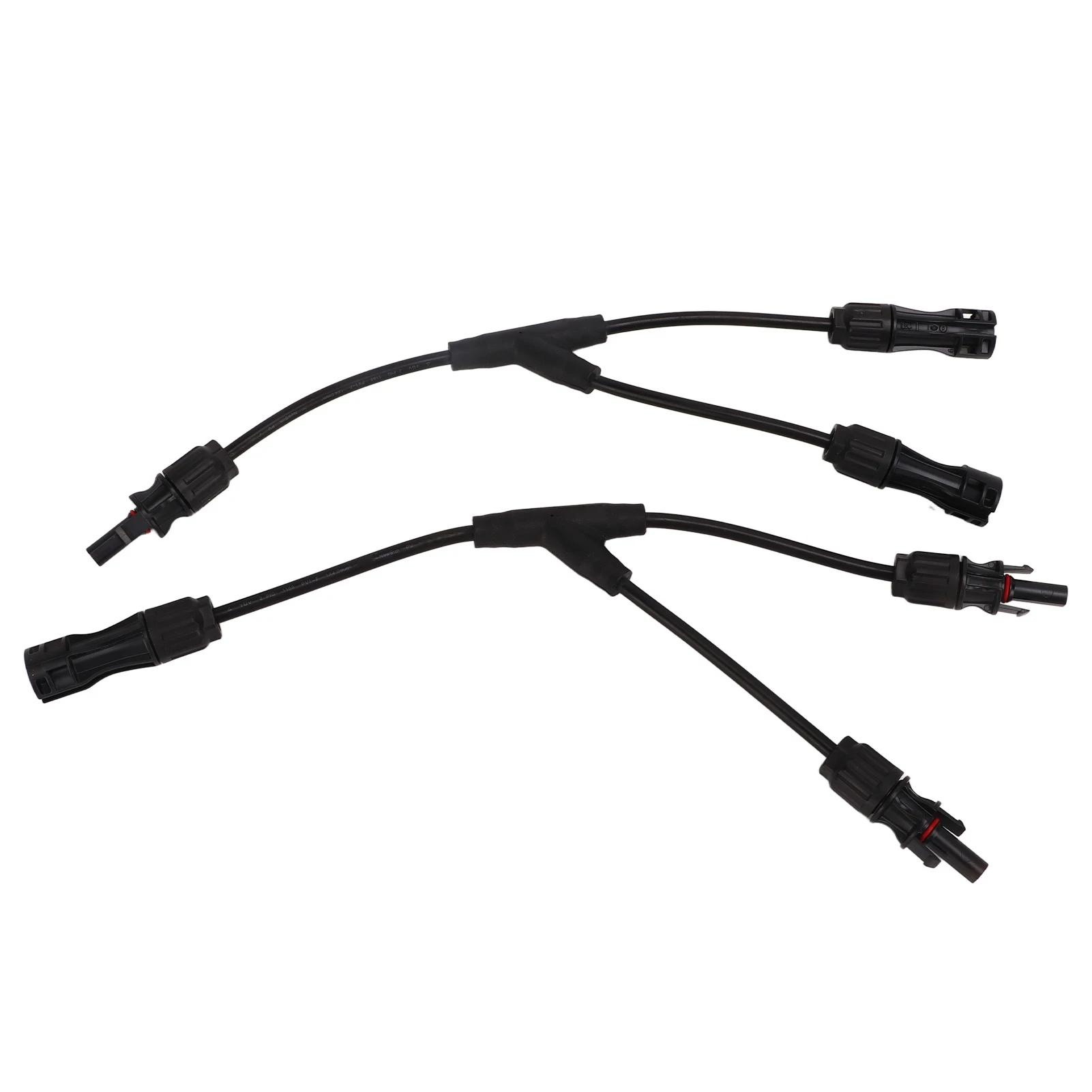 2 Pcs Solar 2 to 1 Adapter IP68 Waterproof PPE Flame Retardant PV Y Branch Parallel Connector Solar Panel Parallel Cable