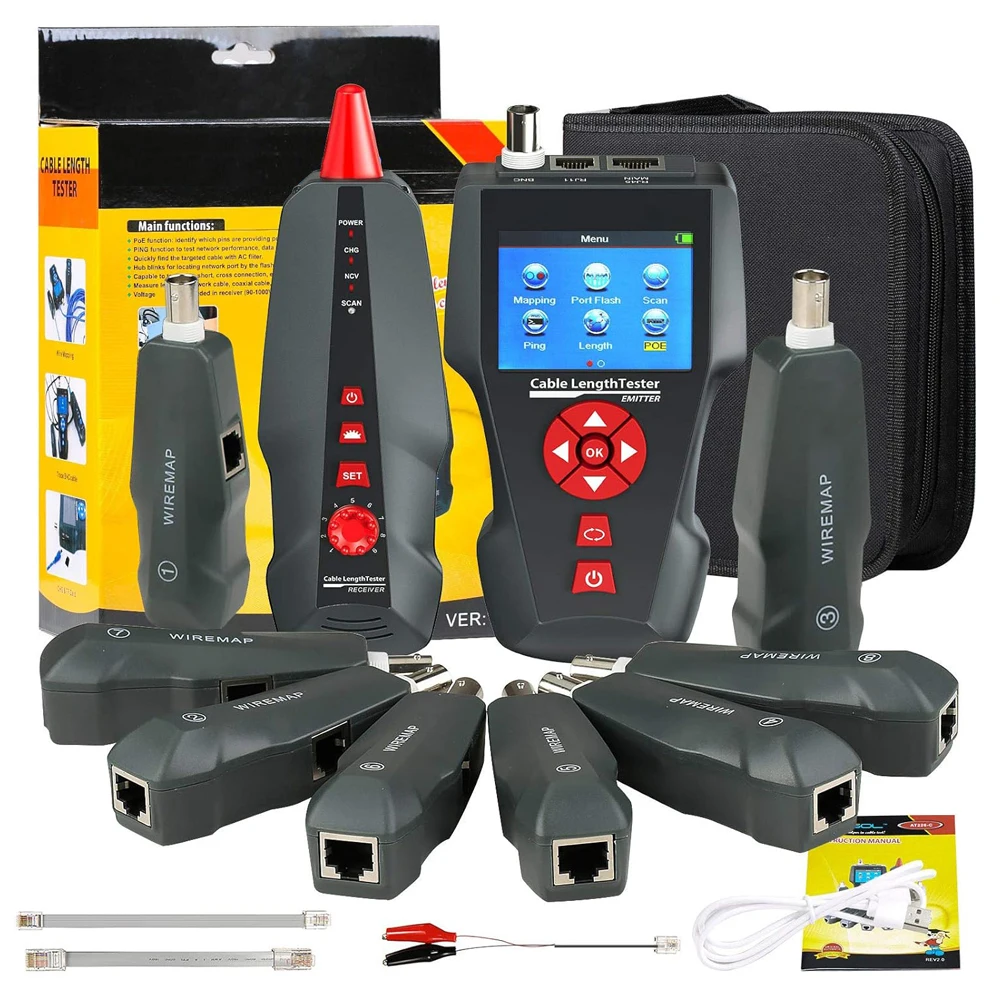 NOYAFA NF-8601W Netwerkkabeltester RJ45 RJ11 Kabel Tracer PING Tester POE checker Multifunctionele kabelzoeker Netwerktools - afbeelding 1