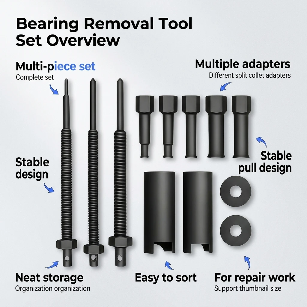 Bicycle Bearing Disassembly Tool Set Motorcycle Bearing Puller Extractor Kit Cycling Repair Accessories for Easy Bearing Removal