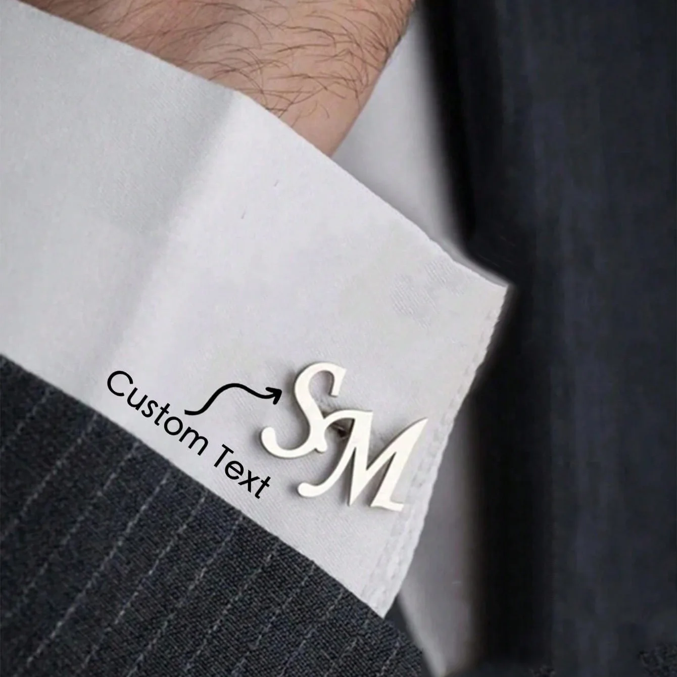 

Custom Groomsmen Cufflinks, Personalized Initial Cufflinks for Men