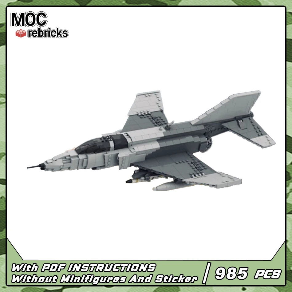 

MOC военная серия, модель строительного блока F-4G, дикая ласка, летающее оружие, набор деталей, оригинальность, сделай сам, детский подарок, игрушка, хобби