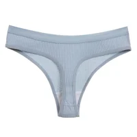 Ensemble de 4 culottes et cordes pour femmes, sous-vêtements rayés en coton doux, Lingerie Sexy, sport, respirant, confortable, nouvelle collection 3