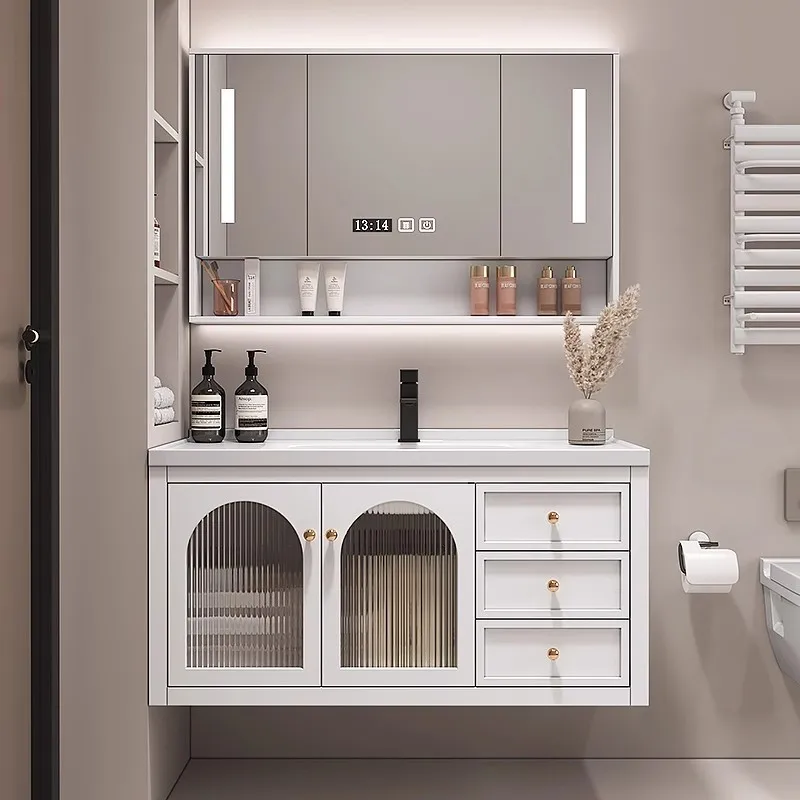 Wholesale Modern Luxury Bathroom Vanity Cabinet Wall Mounted Home Bathroom Cabinet