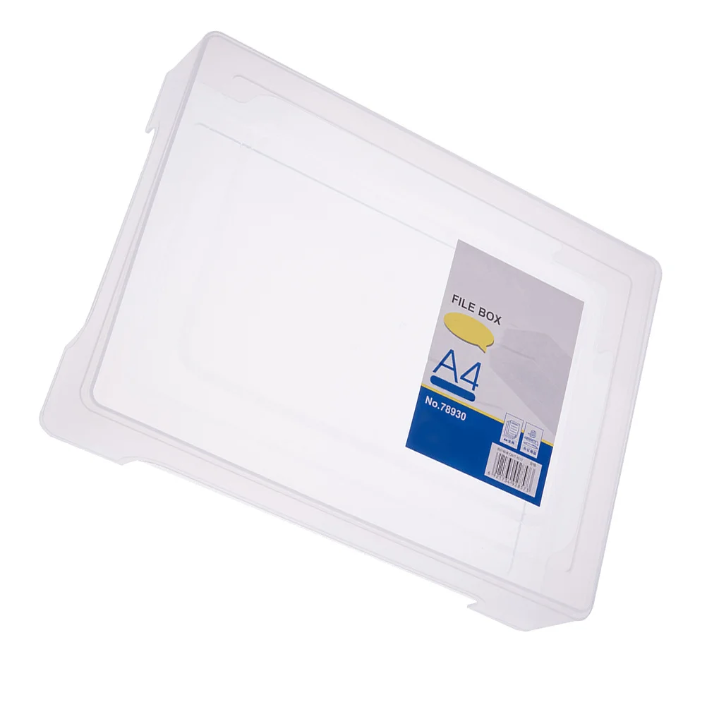 Transparent A4 File Box Plastic Folder Document Organizer Paper Storage for Office School A4 File Box Document Organizer