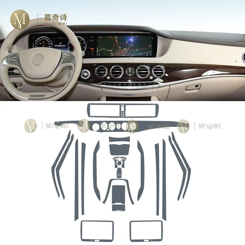 For Mercedes Benz W222 Class-S 2014-2017 Car Interior Center console Transparent TPU Protective film Anti-scratch Repair film