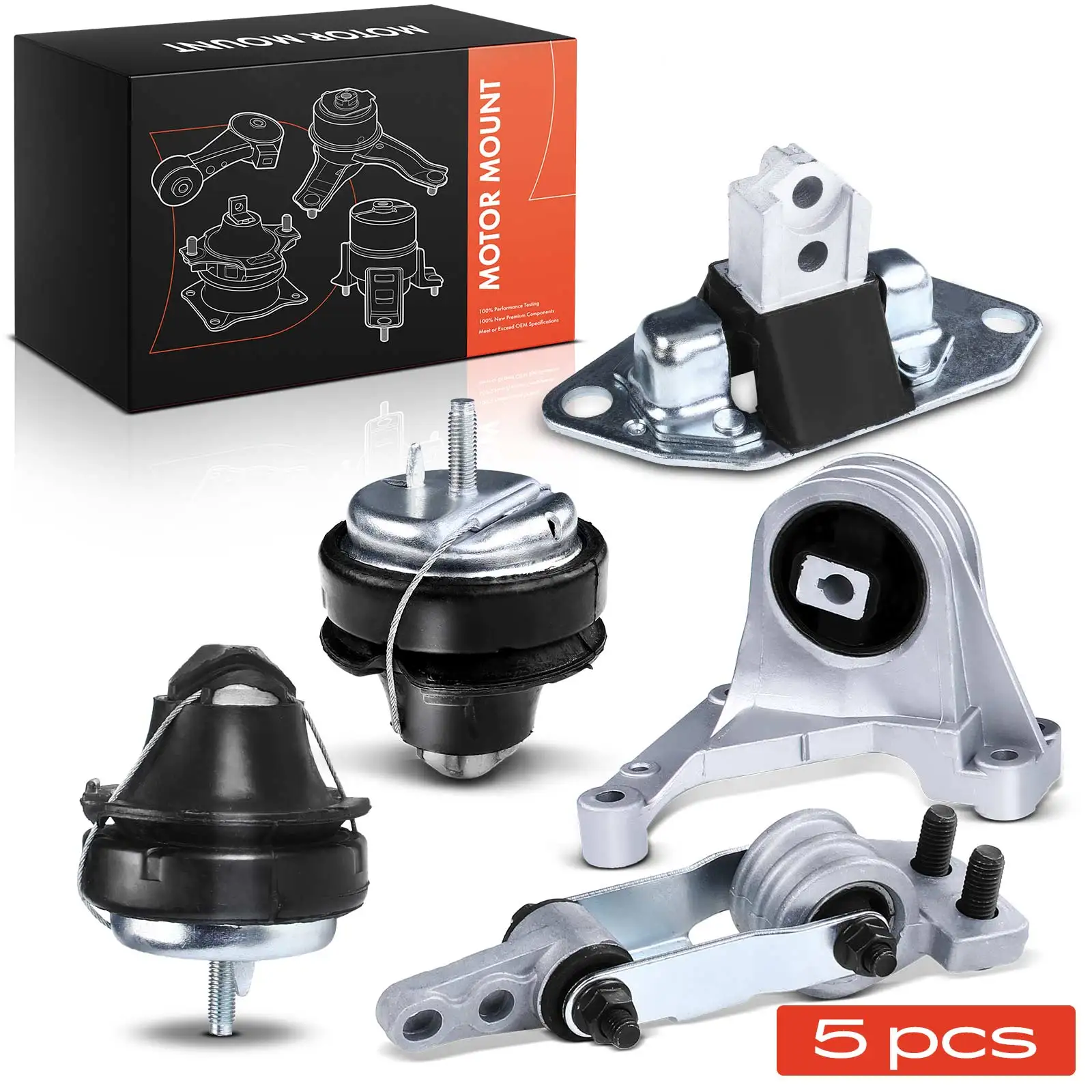 Frankberg 1x Torque Support Stock + 4x Motoronderdelen Rechts voor Volvo S60 I 384 S80 I 184A4001 644 A7016 A7029 643 1237228200