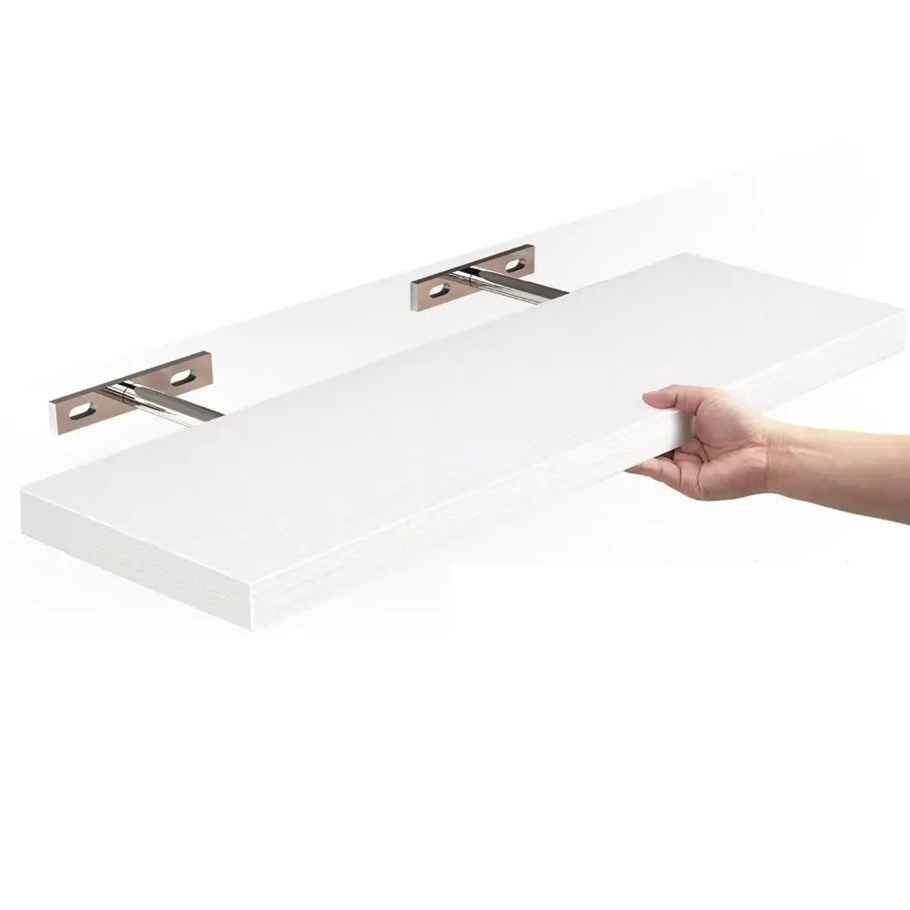 

Wooden Hanging Storage Rack Durable Invisible Brackets Floating Shelves Sturdy Wall Mounted Hanging Wall Shelves