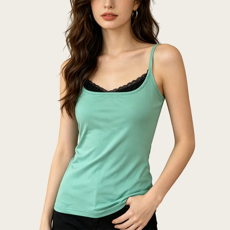 Spicy Girl Y2K Lace Camisole Vest Women's Summer Outfit Sleeveless Top with Cinched Waist Personalized Fashion