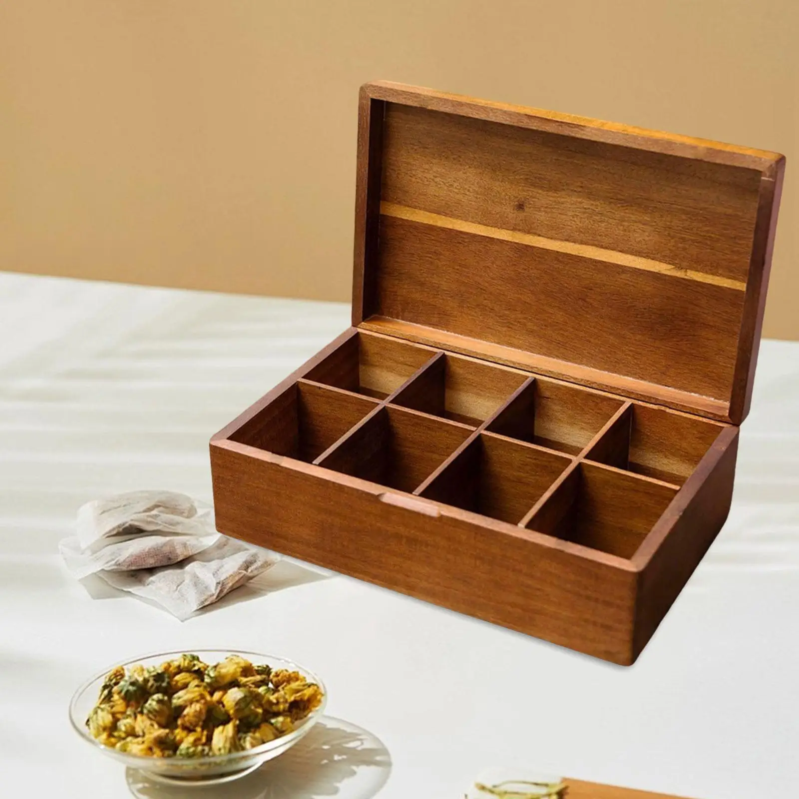 

Tea Storage Box Practical Container Tea Chest for Countertop Bar Kitchen