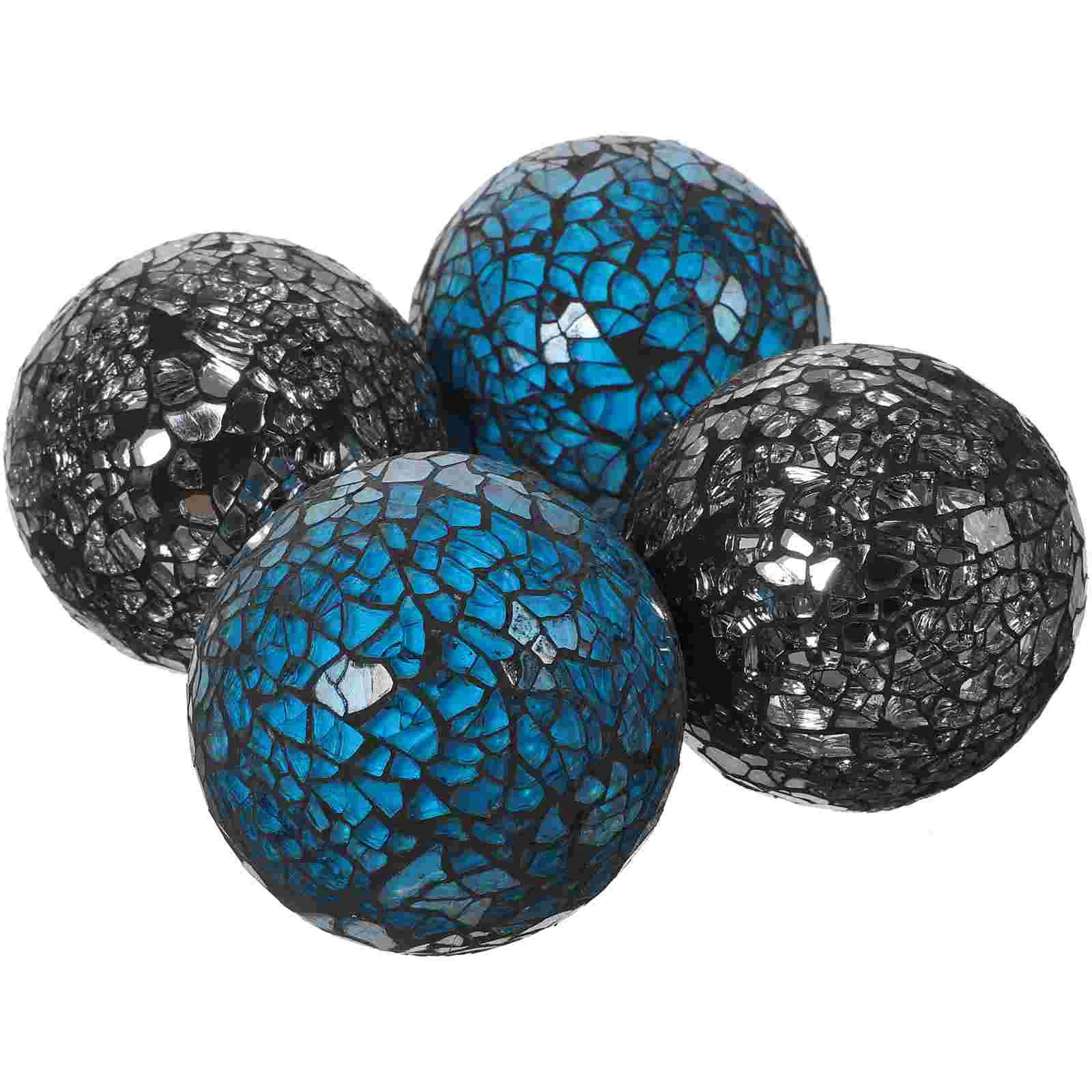 

4 Pcs Mosaic Ball Decorative Desktop Sphere Ornament Table Tabletop Home Household Balls