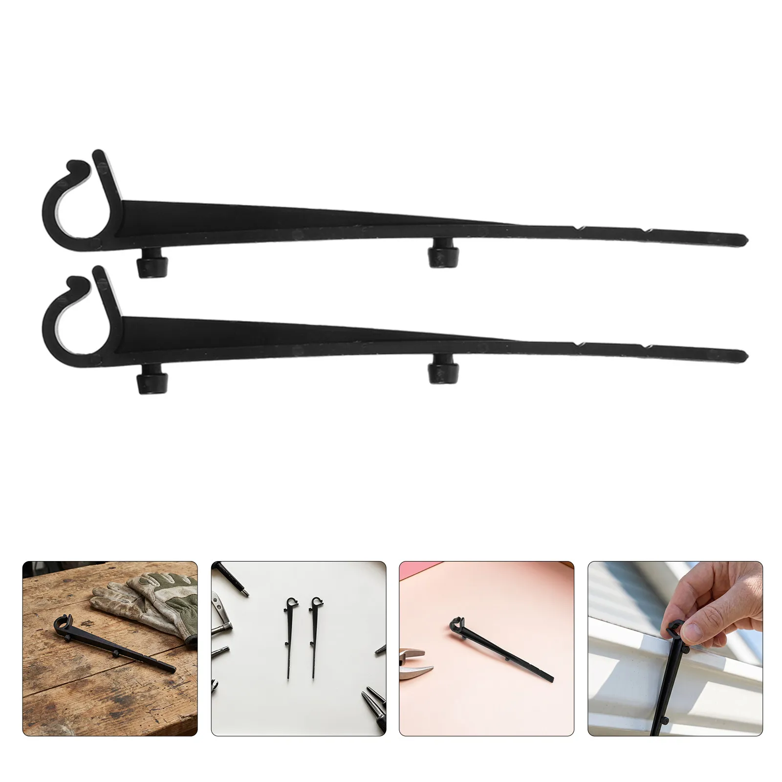 60Pcs Gutter Downspout Guard Clips Black Sturdy Mesh Holders for Residential Commercial Gutters Anti-Clog Leaf Screen Retainer