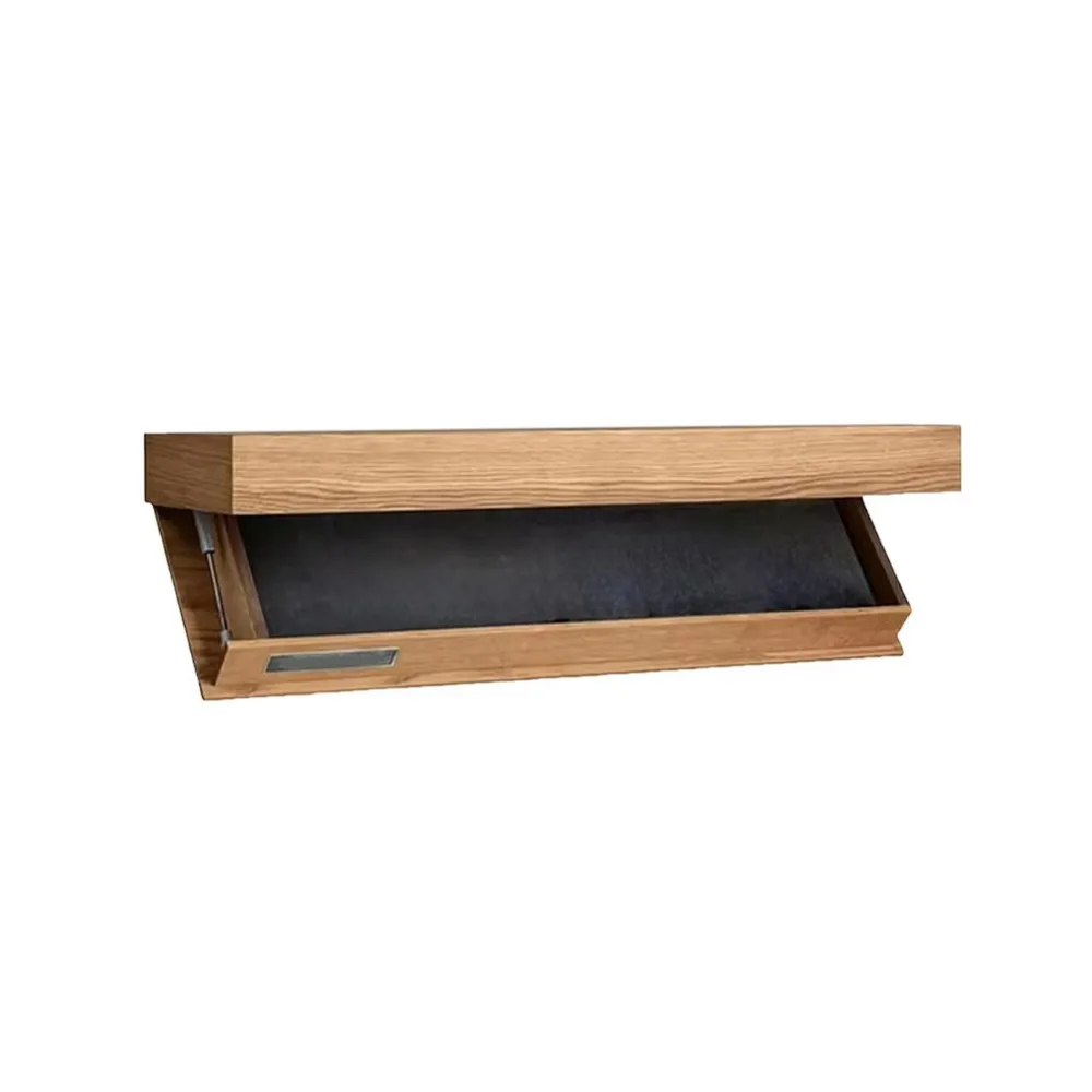Space Saving Hidden Shelves with Secret Compartment Decorative Solid Color Wooden Magic Flap Shelf Wall Mounted