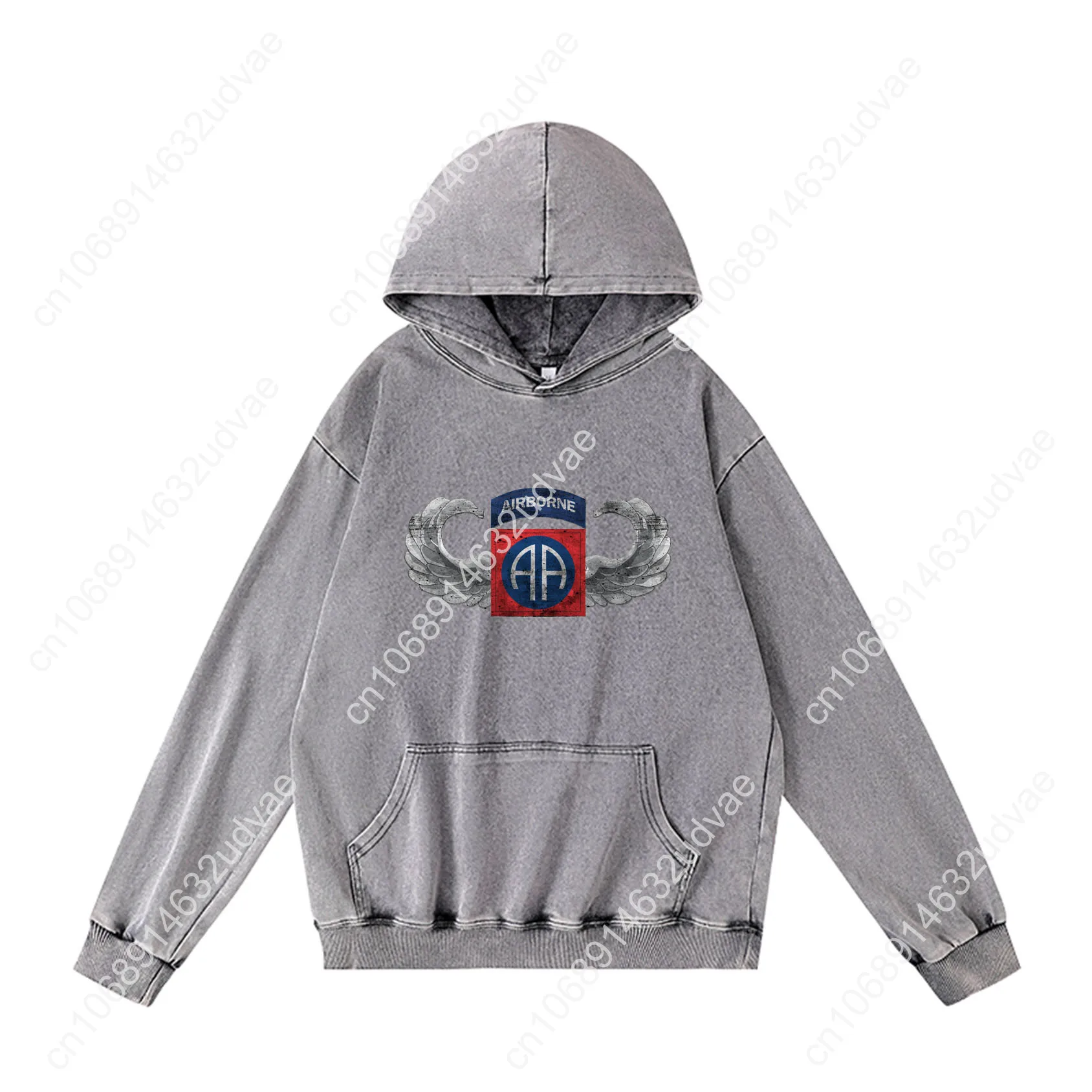 82nd Airborne Division Parachutist Wings Patch Hoodies Retro Hooded Sweatshirt Man Woman Teenager Pullover Customized Tops