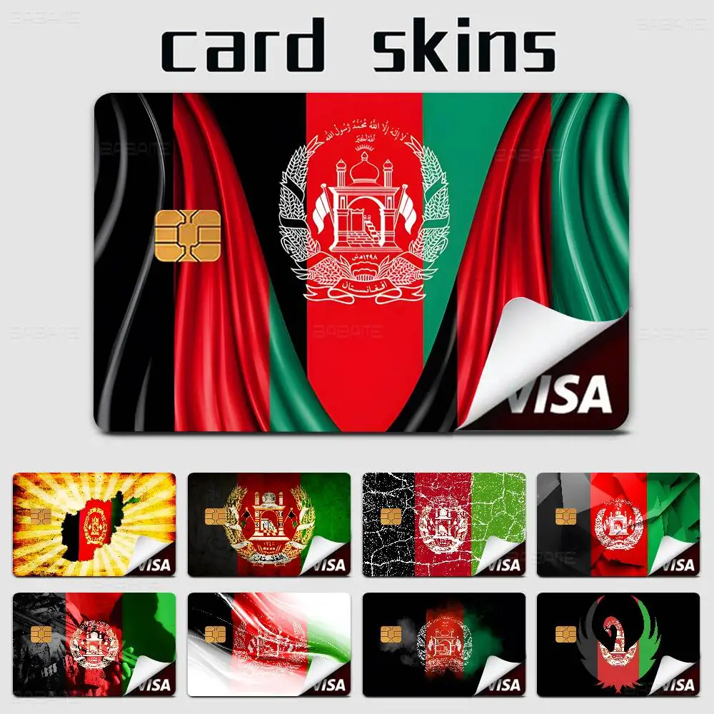 Afghan Afghanistan Flag Anmie Anmie Sticker Film Skin Cover For Credit Card Debit Bank Card Front
