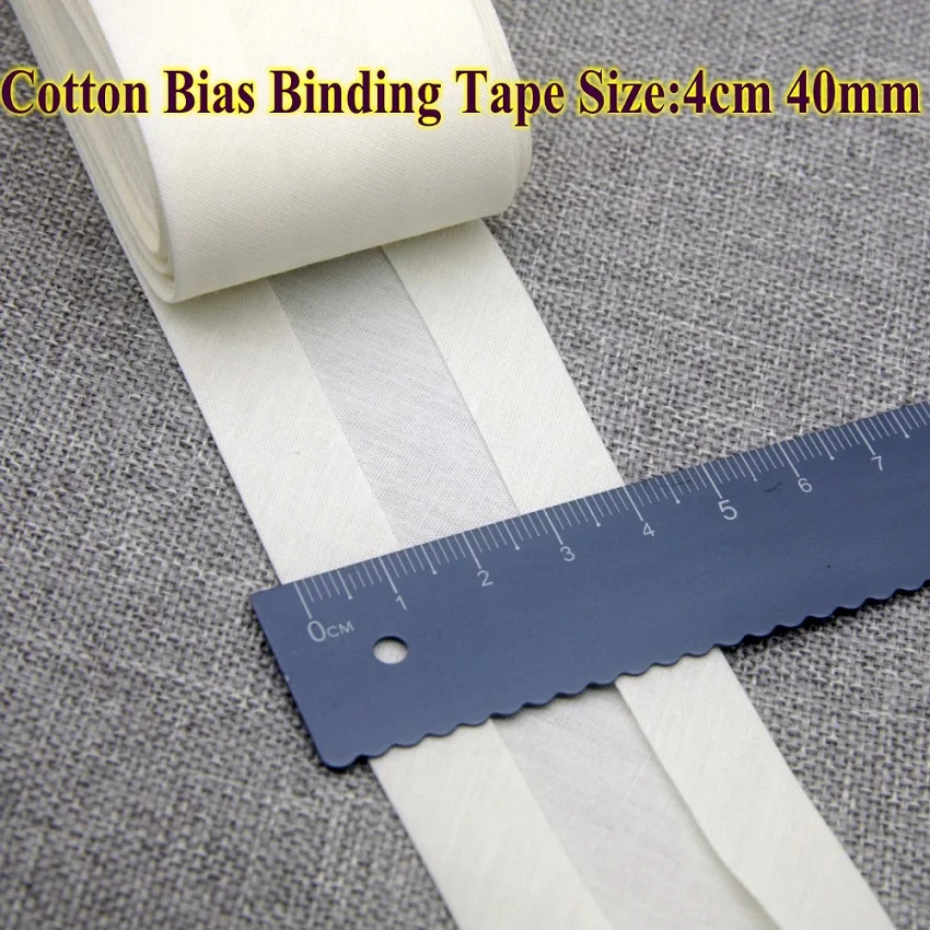 Baumwoll-Schrägband, Größe 4 cm, 40 mm, 5 Meter, superbreites Faltband, DIY handgefertigtes Nähmaterial, Stoffband, Band – Detail 4