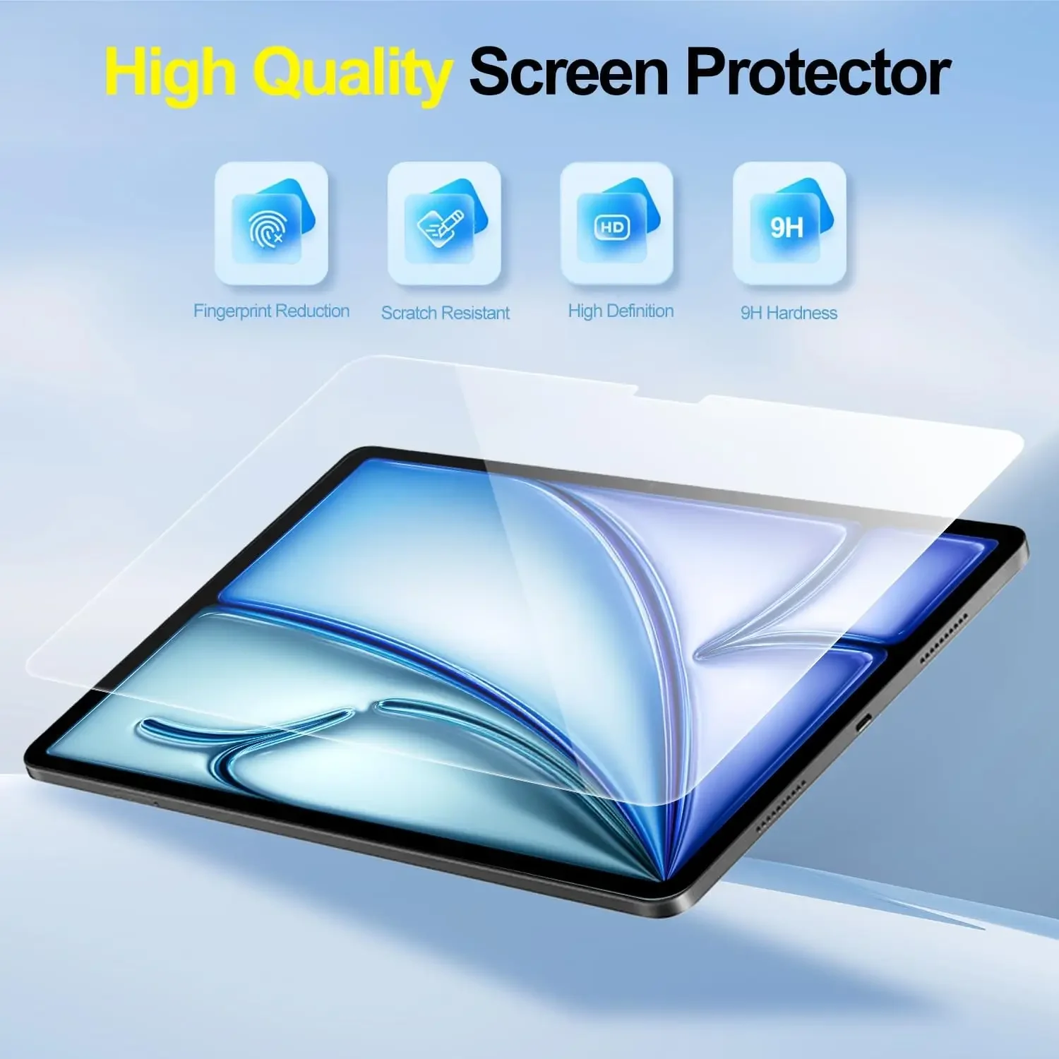 2PCS For iPad Air 6 11 13 inch 2024 Tempered Glass Screen Tablet HD Anti-Scratch Protective Film For iPad Pro 11 13 2024