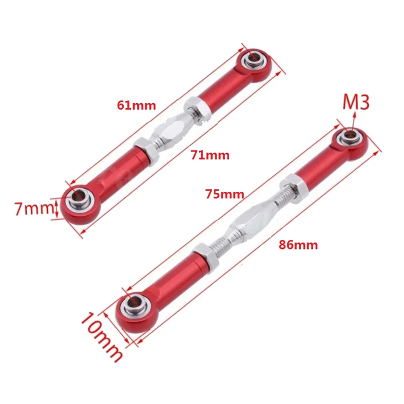 6Pcs 71-86Mm Aluminum Turnbuckle Rod Steering Linkage For RC 1/10 Redcat Traxxas HSP ZD Racing HPI Monster Truck