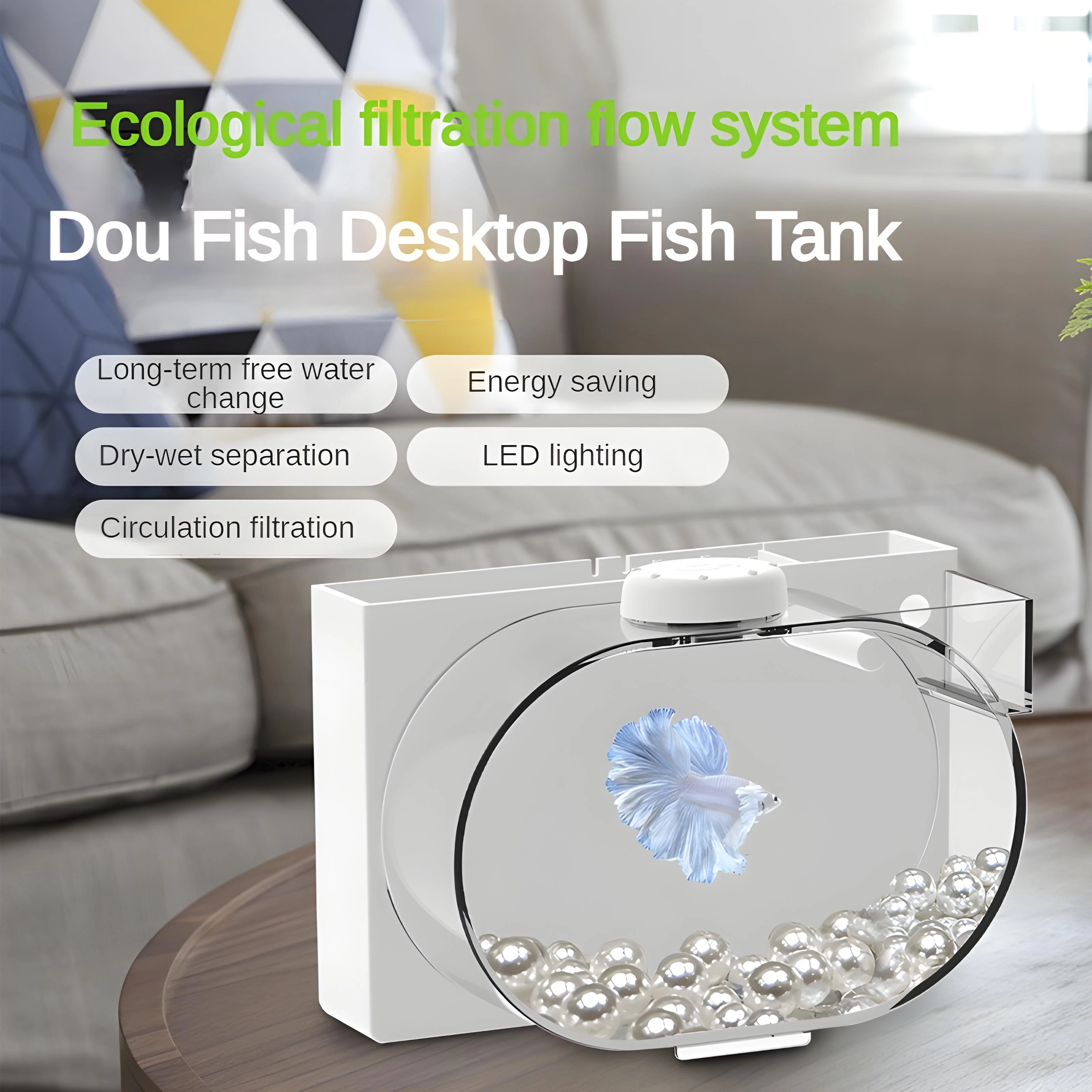 Jellyfish tank desktop mini fish tank household filter ornament with remote control wet dry separation USB power supply