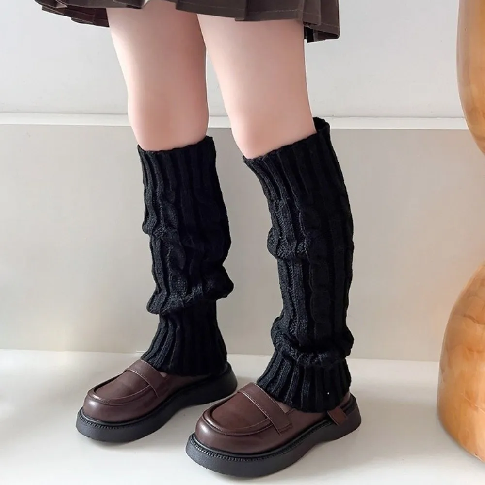 New Solid Color Leg Warmers Thickened Knitted Mid-Calf Sock Lolita Hosiery Gift