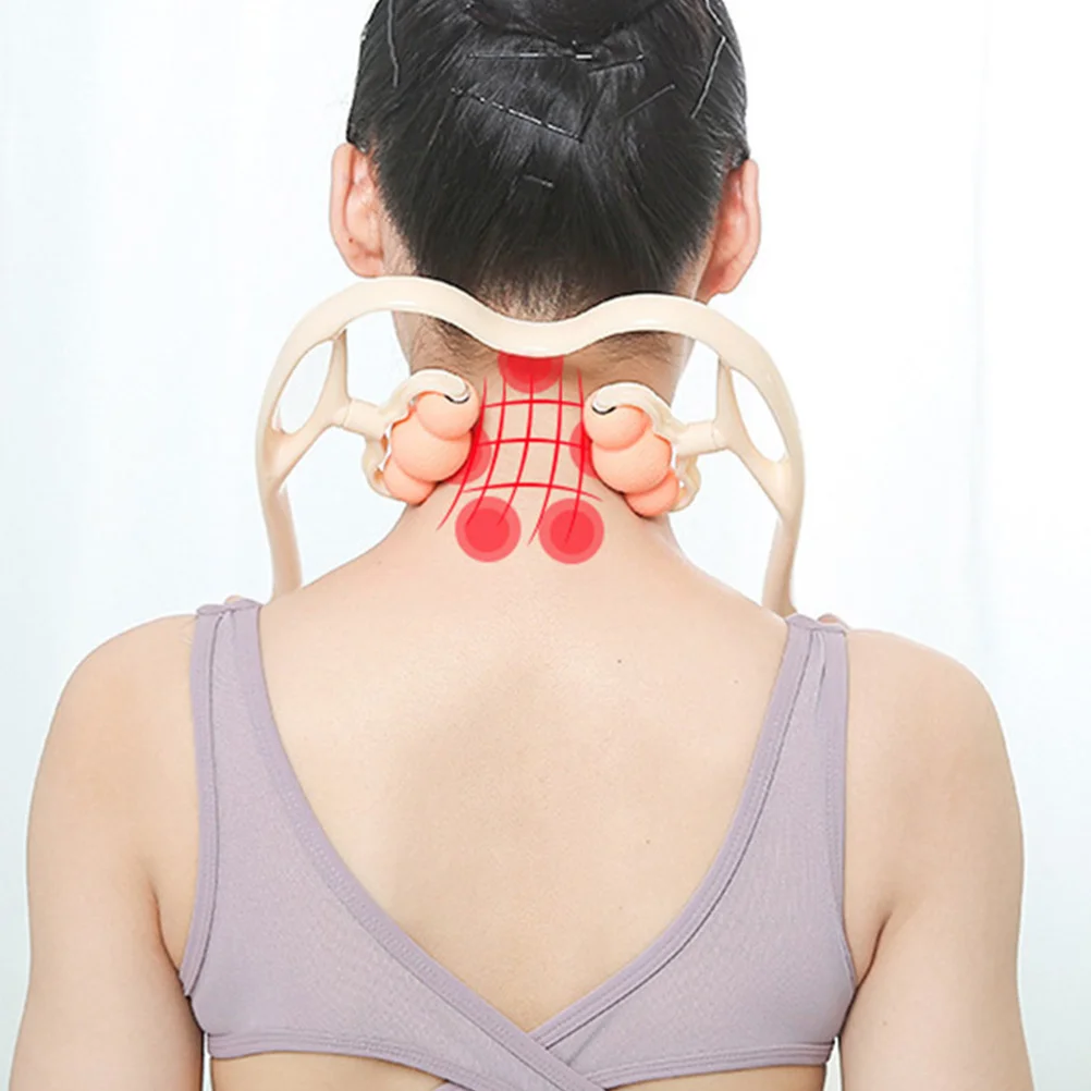 

Portable Neck Massager Roller Pain Relief Cervical Body Shoulder Arm Leg Tool PP TPE Material Lightweight Travel Massage