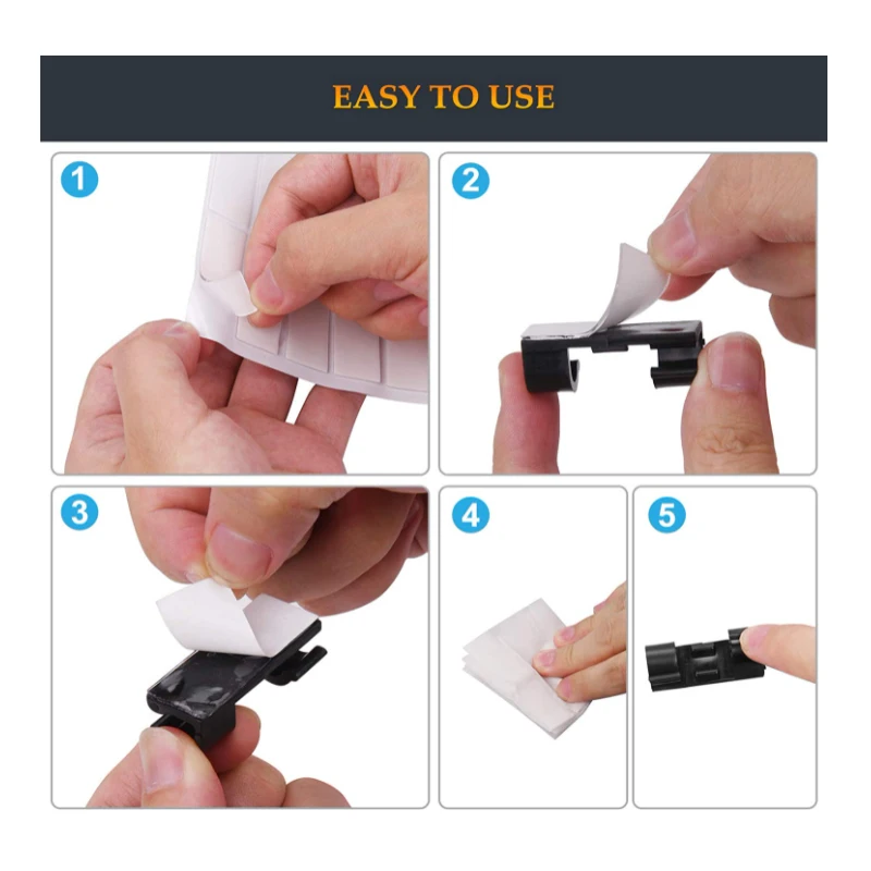 Cable Organizer Clips Cable Management Desktop & Workstation ABS Wire Manager Cord Holder USB Charging Data Line Bobbin Winder