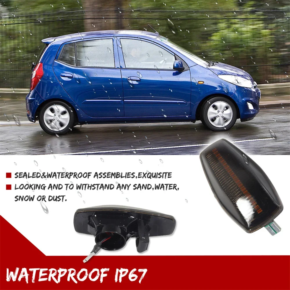 Dynamic LED Front Side Marker Turn Signal Lights For Hyundai Tiburon i10 Elantra Sonata Tucson Getz For KIA Rio Sedona Sportage