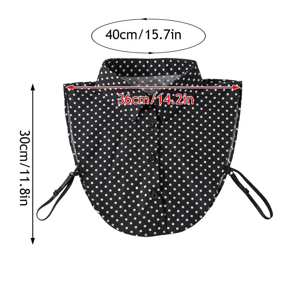 نصف قميص بلوزة فو طوق منقطة قميص انفصال طوق للإزالة قابل للتعديل DIY بها بنفسك طوق الزخرفية متعددة الوظائف