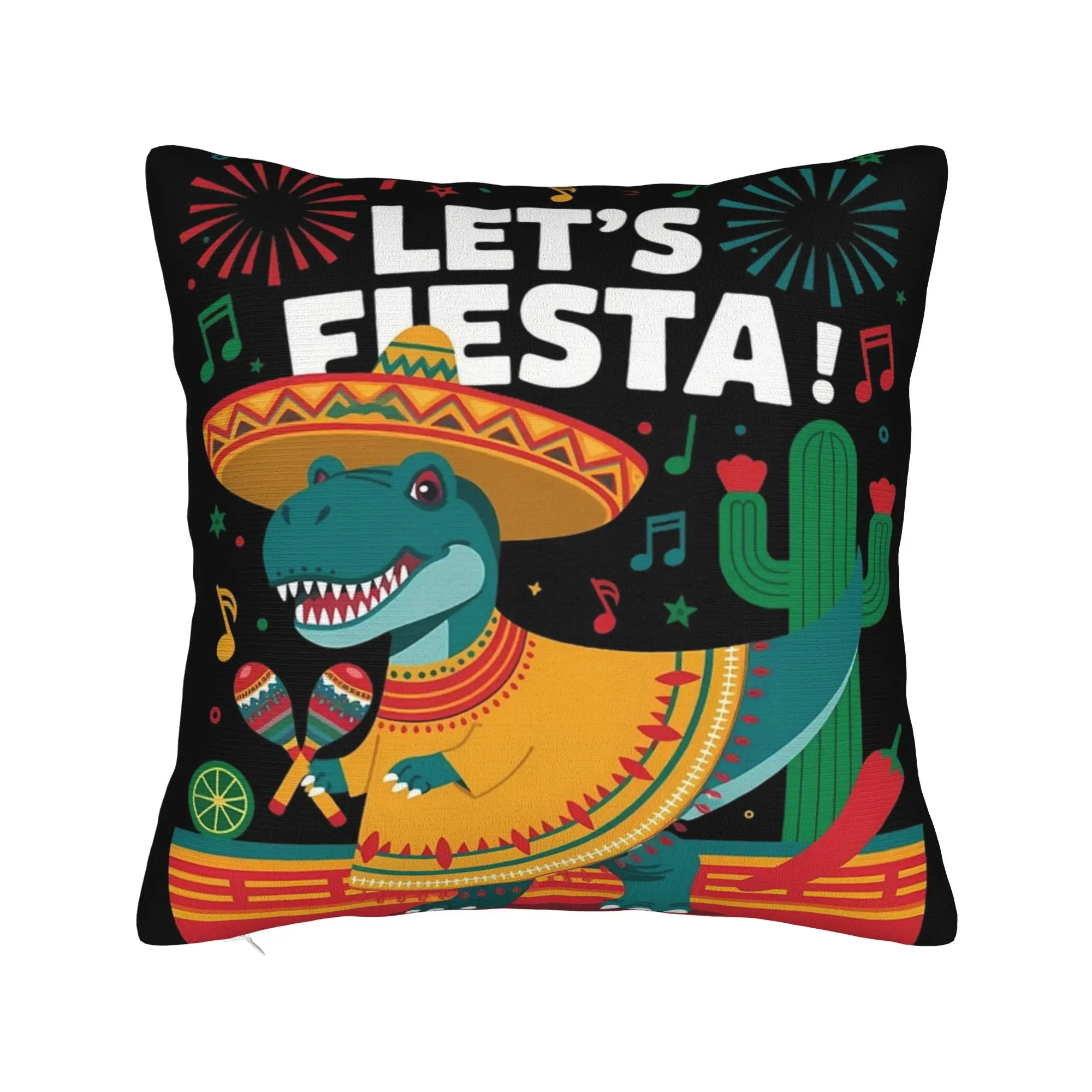 Let's Fiesta Cinco De Mayo  Pillow Covers Merchandise Printed Cushion Cover Decoration  Pillow Case Cover Home Multi Size