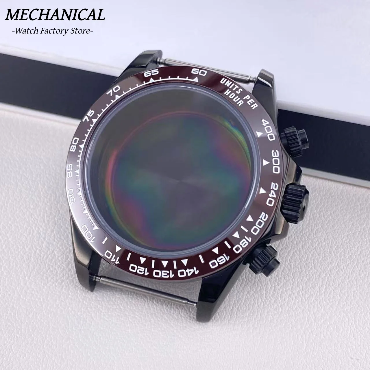 39 mm VK63 Uhrengehäuse mit Keramiklünette und Saphirglas, Edelstahl, Herrenuhr-Zubehör für VK63 Quarzwerk – Detail 14